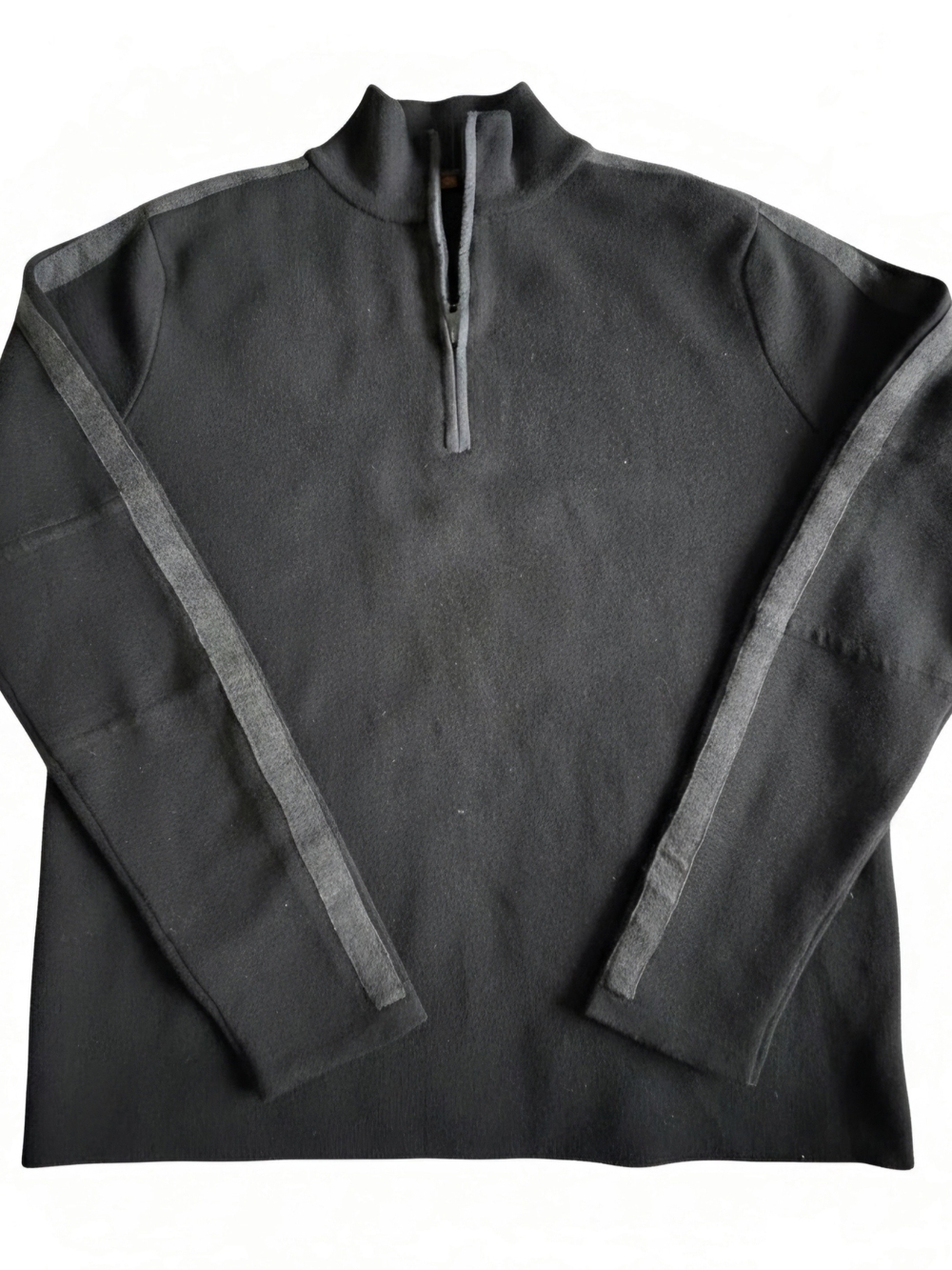 Banana Republic Black Zip-Front Sweater with Gray Contrast Trim